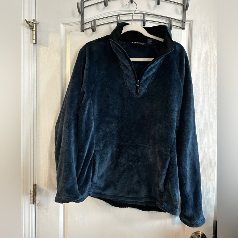 Dutch Harbor‎ Gear Mens Fleece Jacket Blue 1/4 Zip pullover Medium soft